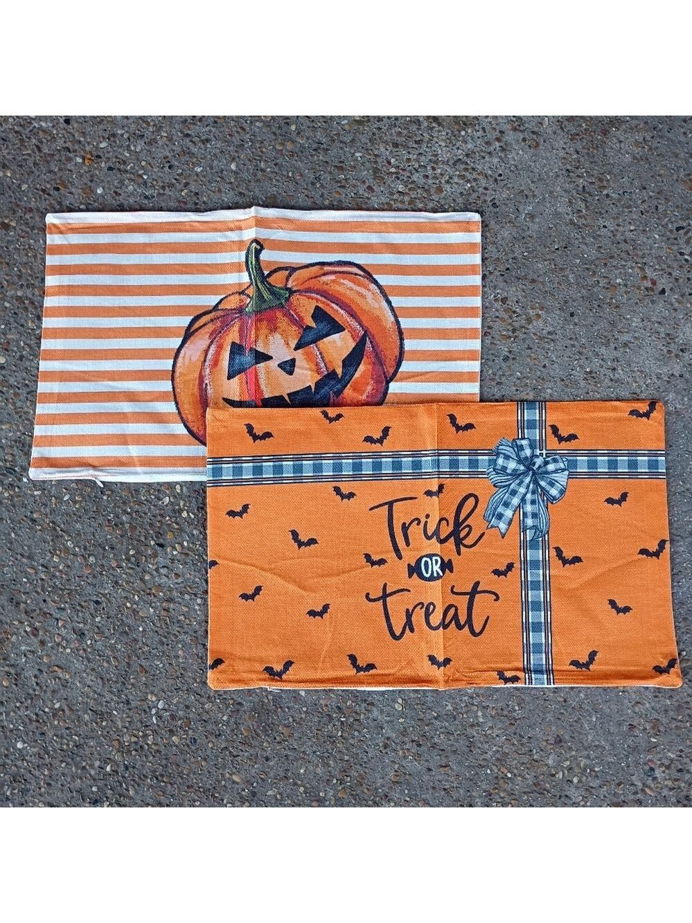 2/$20 Halloween Pumpkin & Trick or Treat Long Throw Pillow Cover Set